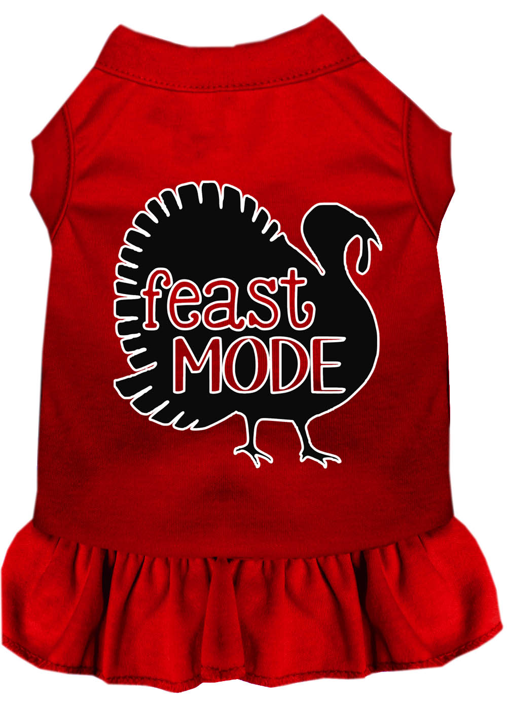 Feast Mode Screen Print Dog Dress Red Sm